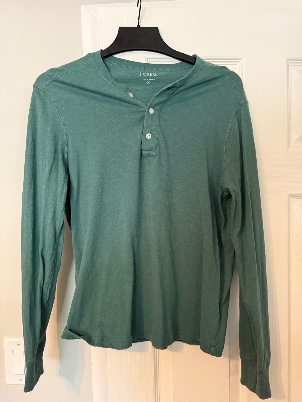 J. Crew Men’s Long-Sleeve Henley in Sea Green
